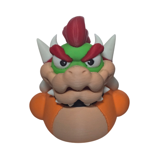 A 3D-printed figurine of Bowser from the Super Mario franchise, shown against a plain white background.