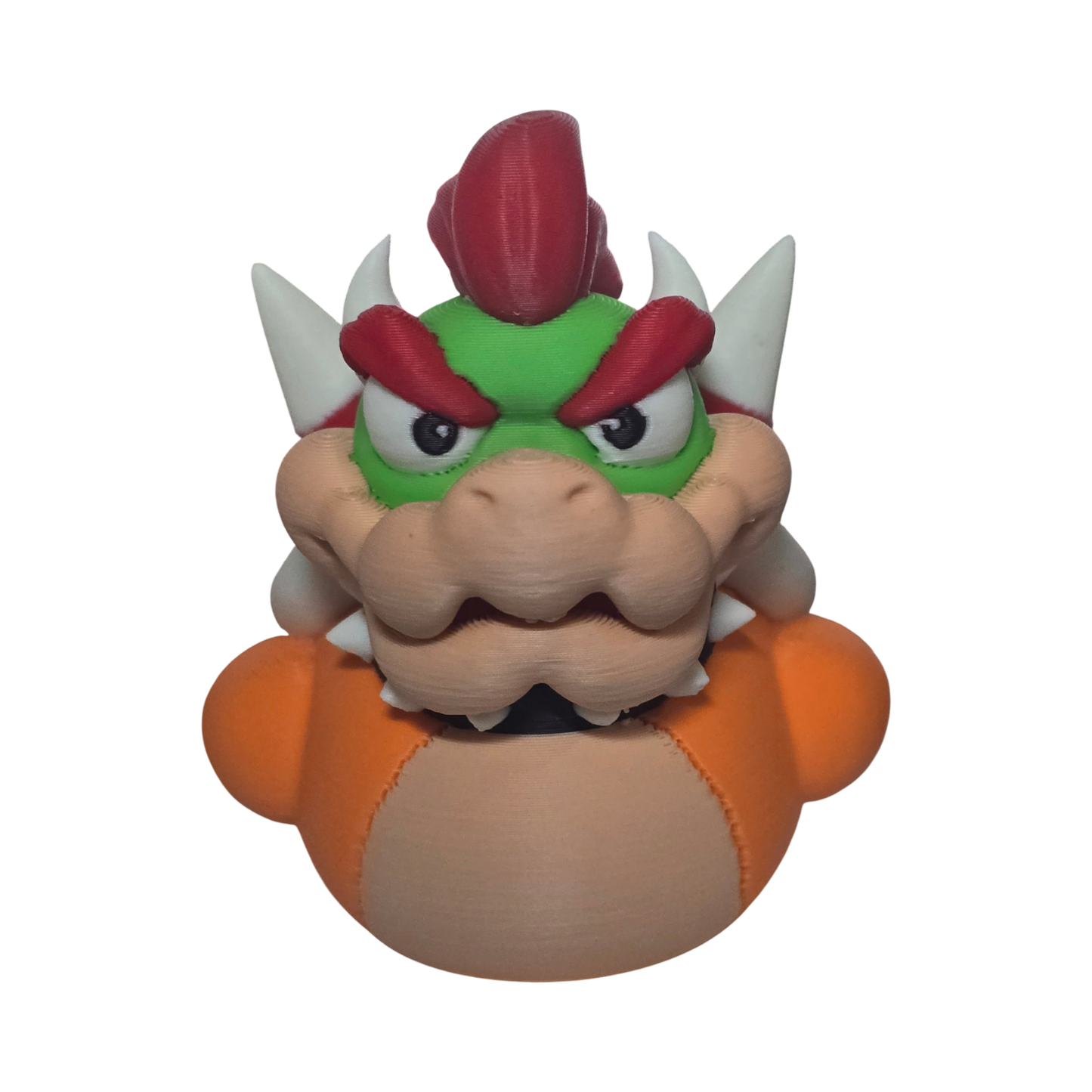 A 3D-printed figurine of Bowser from the Super Mario franchise, shown against a plain white background.