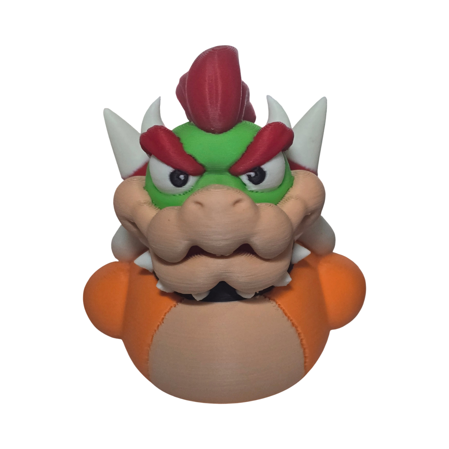A 3D-printed figurine of Bowser from the Super Mario franchise, shown against a plain white background.