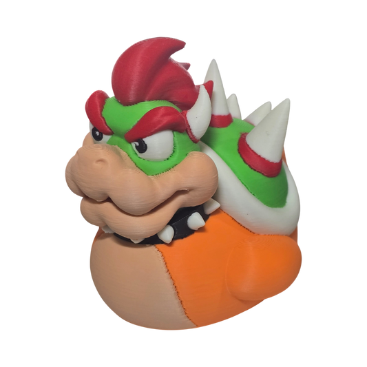 A 3D-printed figurine of Bowser from the Super Mario franchise, shown against a plain white background.